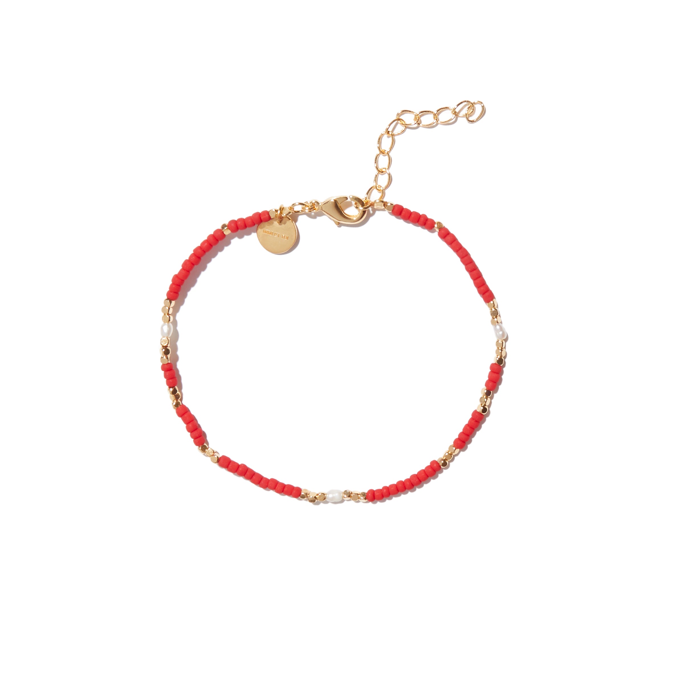 Mae rouge perle bracelet