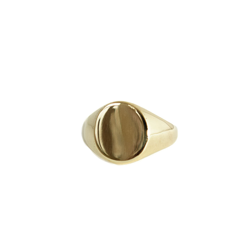 Signet Oval Plain Ring Gold