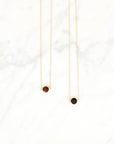Round Resin Bordeaux Necklace Gold