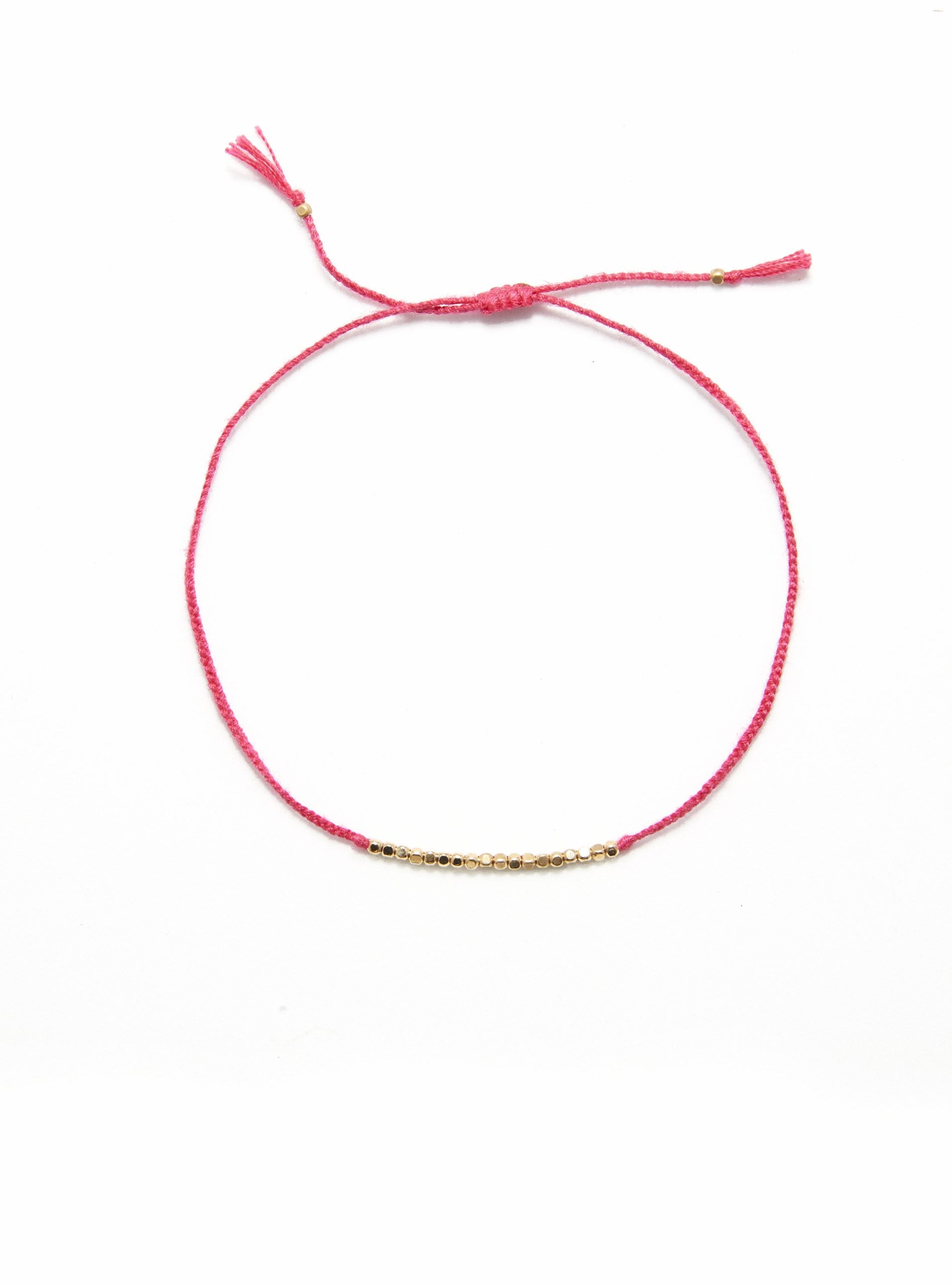 Flori Bracelet Gold - Beads Pink